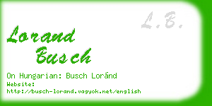 lorand busch business card